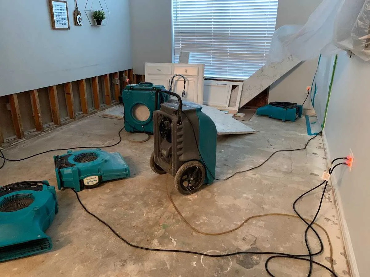 Dehumidifier in flood-cut room for Water Damage Restoration in Chillicothe